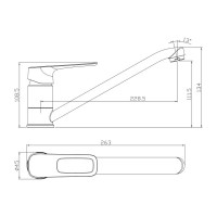 Смеситель для кухни Rossinka с поворотным изливом RS46-21