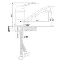 Смеситель для раковины Rossinka A35-22