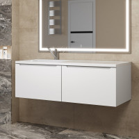 Подвесная тумба под раковину uperwood Tanos 120 см, левая, белый 291020263