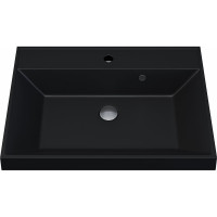 Кварцевая раковина для ванной комнаты Uperwood Classic Quartz 60 см, черная матовая, уголь 291030002