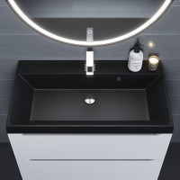 Кварцевая раковина для ванной комнаты Uperwood Classic Quartz 80 см, черная матовая, уголь 291030008
