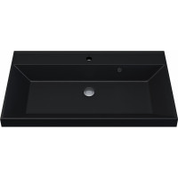 Кварцевая раковина для ванной комнаты Uperwood Classic Quartz 80 см, черная матовая, уголь 291030008