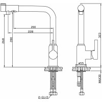 Смеситель для кухни ESKO, Кухня/Kitchen, с подключением к фильтру, хром, K23
