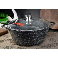 Кастрюля Горница Гранит 4 л, литая ручка, с крышкой, СП2480