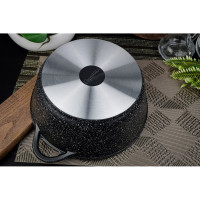 Кастрюля Горница Гранит 4 л, литая ручка, с крышкой, СП2480