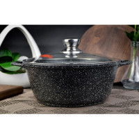 Кастрюля Горница Гранит 4 л, литая ручка, с крышкой, СП2480