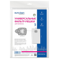 Фильтр-мешки универсальные 5 шт. для профессиональных пылесосов до 20 л EURO Clean EUR-20L/5m