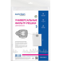 Фильтр-мешки универсальные 5 шт. для профессиональных пылесосов до 36 л EURO Clean EUR-36L/5