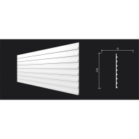 Панель стеновая ударопрочная, влагостойкая Decor-Dizayn "Грани" под покраску 240x10x2000 мм DD911