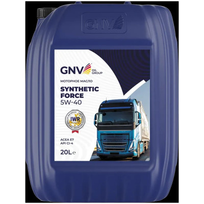 Моторное масло GNV Synthetic Force 5W-40, CI-4/SL, ACEA E7, MB 228.3, канистра 20 л GSF1011442511110530020