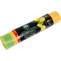 Пакеты желтые с завязками для мусора Aroma 10 шт, 60 л, 14 мкм MASTER FRESH 236516