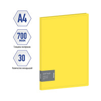 Папка с 30 вкладышами Berlingo Soft Touch, 17 мм, 700 мкм, желтая, с внутр. карманом DB4_30984