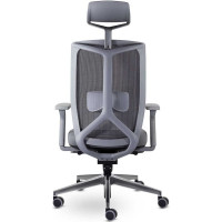 Кресло с подголовником UTFC Профи М-900 серое, пластик КИПрофи02