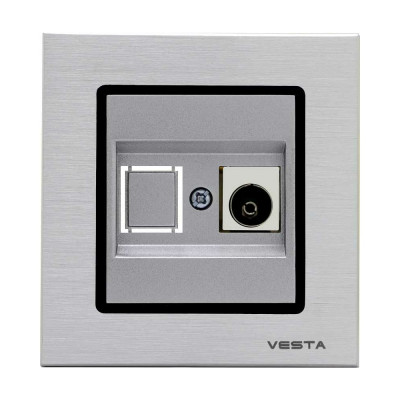 Телевизионная розетка Vesta Electric Exclusive Silver Metallic FRZ00041005SER