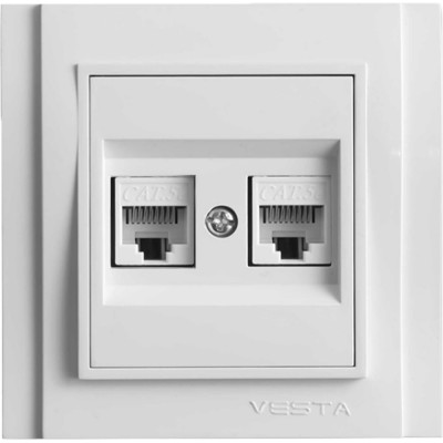 Двойная розетка для сетевого кабеля Vesta Electric Verona FRZCW020102BEL