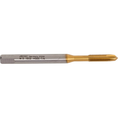VOLKEL Метчик машинный М 5 шаг 0,8 мм HSSE-TiN DIN371 V31534