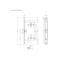 Врезная защелка с пластиковым язычком НОРА-М М13П-96 старая медь 15403