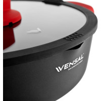 Сотейник с крышкой VENSAL Velours rouge кованый, 24 см VS1026