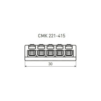 Клемма EKF СМК 221-415 5 отверстий 0.2-4.0 мм2 блистер (5шт.) PROxima plc-smk-221-415b
