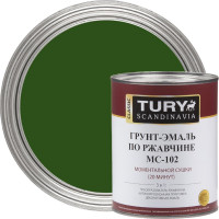 Грунт-эмаль по ржавчине 3 в 1 TURY МС-102 (зелёная RAL 6005; 2 кг) T1-00007185