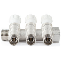 Коллектор с регулировочными вентилями PROFACTOR в/н 3/4" х 3 вых 1/2"нар PF MV 268.3