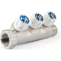 Коллектор с регулировочными вентилями PROFACTOR в/н 3/4" х 3 вых 1/2"нар PF MV 268.3