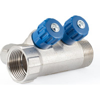 Коллектор с регулировочными вентилями PROFACTOR в/н 1" х 2 вых 16 цанга PF MVP 269.2C