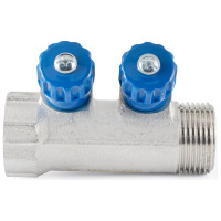 Коллектор с регулировочными вентилями PROFACTOR в/н 1" х 2 вых 16 цанга PF MVP 269.2C