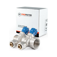 Коллектор с регулировочными вентилями PROFACTOR в/н 1" х 2 вых 16 цанга PF MVP 269.2C