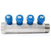 Коллектор с регулировочными вентилями PROFACTOR в/н 1" х 4 вых 1/2"нар PF MV 269.4