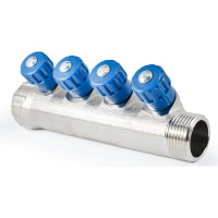 Коллектор с регулировочными вентилями PROFACTOR в/н 1" х 4 вых 1/2"нар PF MV 269.4