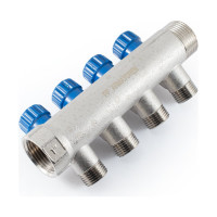 Коллектор с регулировочными вентилями PROFACTOR в/н 1" х 4 вых 1/2"нар PF MV 269.4