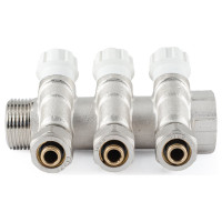 Коллектор с регулировочными вентилями PROFACTOR в/н 1"х3 вых 16 цанга PF MVP 269.3C