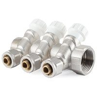 Коллектор с регулировочными вентилями PROFACTOR в/н 1"х3 вых 16 цанга PF MVP 269.3C