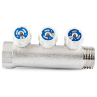 Коллектор с регулировочными вентилями PROFACTOR в/н 1"х3 вых 16 цанга PF MVP 269.3C