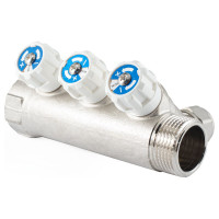 Коллектор с регулировочными вентилями PROFACTOR в/н 1"х3 вых 16 цанга PF MVP 269.3C