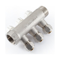 Коллектор с регулировочными вентилями PROFACTOR в/н 1"х3 вых 16 цанга PF MVP 269.3C