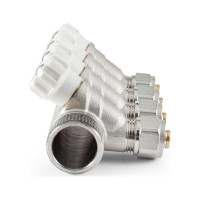 Коллектор с регулировочными вентилями PROFACTOR в/н 1"х4 вых 16 цанга PF MVP 269.4C