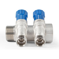 Коллектор с регулировочными вентилями PROFACTOR в/н 1" х 2 вых 1/2"нар PF MV 269.2