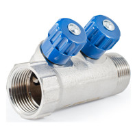 Коллектор с регулировочными вентилями PROFACTOR в/н 1" х 2 вых 1/2"нар PF MV 269.2