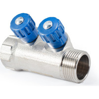 Коллектор с регулировочными вентилями PROFACTOR в/н 1" х 2 вых 1/2"нар PF MV 269.2