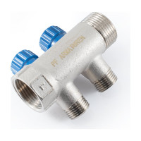 Коллектор с регулировочными вентилями PROFACTOR в/н 1" х 2 вых 1/2"нар PF MV 269.2