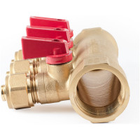 Коллектор с шаровыми кранами PROFACTOR в/н 1" х 3 вых 16 цанга PF MVP 267.3