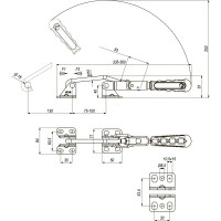 Натяжная защелка KUKAMET чёрная, усилие 400 кг B411-4