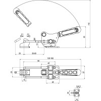 Натяжная защелка со скобой, рукояткой и крюком KUKAMET 311-1