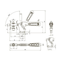 Прижим механический с вертикальным основанием KUKAMET, усилие 120 кг 112-2