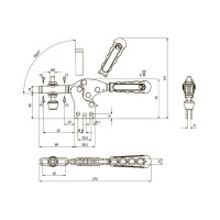 Прижим механический с вертикальным основанием KUKAMET, усилие 250 кг 112-3
