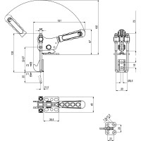 Вертикальная натяжная защелка со скобой и крюком KUKAMET 351-3