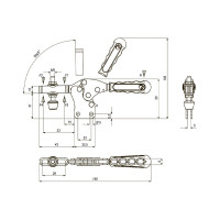 Прижим механический с вертикальным основанием KUKAMET, усилие 100 кг 112-1