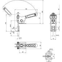Вертикальная натяжная защелка со скобой и крюком KUKAMET 351-4